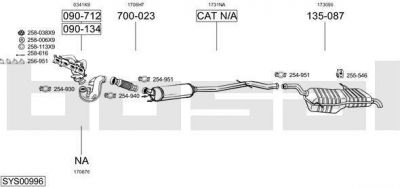 Bosal SYS00996 система выпуска ог на CITROEN C4 Picasso I (UD_)