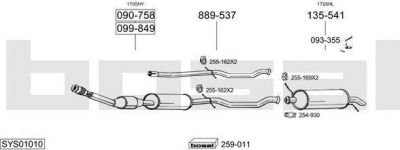 Bosal SYS01010 система выпуска ог на CITROEN C5 I (DC_)