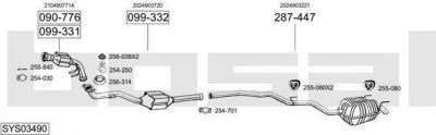 Bosal SYS03490 система выпуска ог на MERCEDES-BENZ C-CLASS универсал (S202)