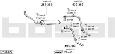 Bosal SYS03572 система выпуска ог на MERCEDES-BENZ 100 автобус (631)