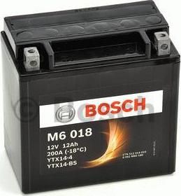 BOSCH МОТО АКБ M60 18 12V 12Ah 100A 152x88x147 /+-/ (Длина x Ширина x Высота) (0092M60180)