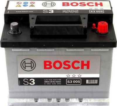 BOSCH АКБ S3 56Ah 480A 242x175x190 (-+) (56Ач, 0092S30050)