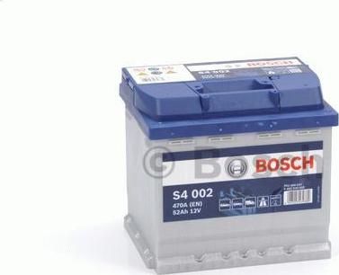 BOSCH АКБ S4 52Ah 470A 207x175x190 (-+) (52Ач, 0092S40020)