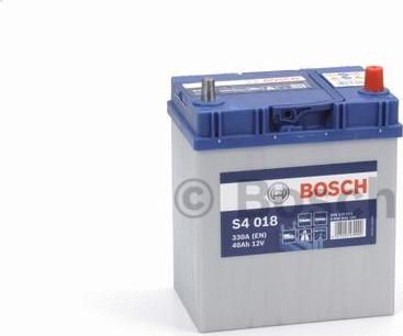 BOSCH АКБ S4 40Ah 330A 187x127x227 (-+) (40Ah, 0092S40180)