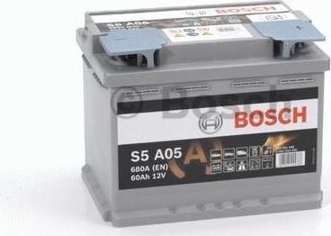 BOSCH АКБ BOSCH S5 AGM/12V 60Ah 680A (D242 x d175 x h168) (- +) 0092S5A050 (0092S5A050)