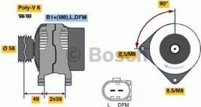 BOSCH Генератор VAG 1.6-2.0 TDI/FSI 70A (028 903 028 C, 0124315003)