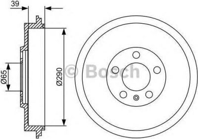 BOSCH Барабан тормозной SKODA OCTAVIA 98=> 230x39мм (1J0609617B, 0986477152)