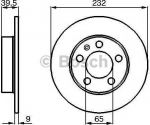 BOSCH Диск тормозной AUDI A3 97>03/VOLKSWAGEN G4/G5/POLO 02> R15 задний вместо 0986479915 (1J0615601, 0986478868)
