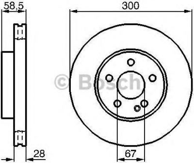 BOSCH Диск тормозной MERCEDES VIANO/VITO W639 2.0-3.7 03- передний вент. (6394210012, 0986479137)