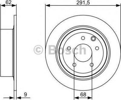 BOSCH Диск торм.зад. NISSAN QASHQAI/JUKE 10- (43206JD00A, 0986479362)