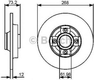 BOSCH Диск торм.зад.BERLINGO/C4 06- (4249 46, 0986479383)