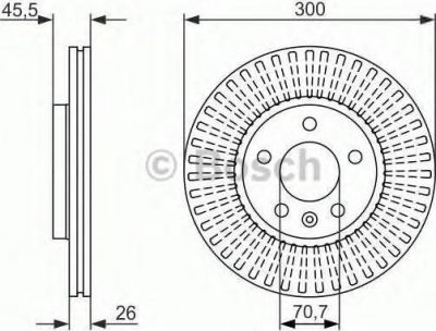 BOSCH Диск тормозной CHEVROLET CRUZE/OPEL ASTRA J R16 09- передний D=300мм. (13502052, 0986479644)