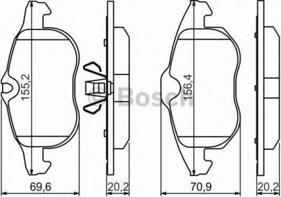 BOSCH Колодки тормозные OPEL SIGNUM 03>/VECTRA C 1.6-3.0/ASTRA H VXR передние (GDB1613, 0986494044)