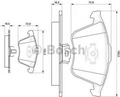 BOSCH Колодки тормозные VOLVO S40/V50 1.6-2.5 04- передние (30714791, 0986494077)