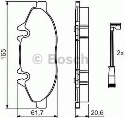 BOSCH Колодки тормозные MERCEDES VIANO/VITO 2.0D-3.7 03- передние (0004216110, 0986494081)