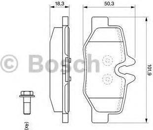 BOSCH Колодки тормозные MERCEDES VIANO/VITO W639 03- задние с датч. (BP992, 0986494082)