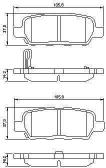 BOSCH Колодки торм зад NISSAN MURANO/TEANA/X-TRAIL/QASHQAI/RENAULT KOLEOS (44060 AL585, 0986494090)