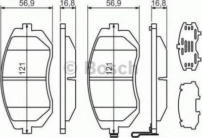 BOSCH Колодки тормозные дисковые SUBARU FORESTER 01-/IMPREZA 01-/LEGACY 98- передние (26296SA010, 0986494315)