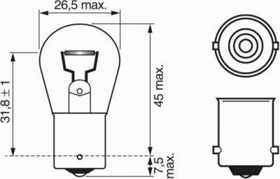 Bosch 1 987 302 201 лампа накаливания, фара заднего хода на SUZUKI SAMURAI (SJ)