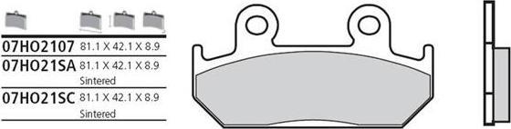 BREMBO Тормозные колодки (07HO2107)