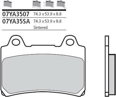 BREMBO Тормозные колодки (07YA3507)