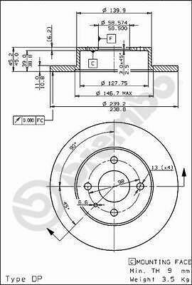 Brembo 08.2792.10 тормозной диск на ALFA ROMEO 33 (905)