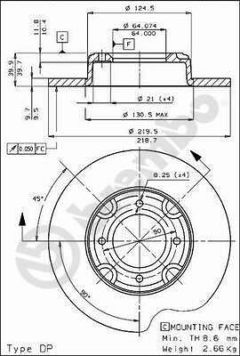 Brembo 08.3437.10 тормозной диск на NISSAN CHERRY II Traveller (VN10)