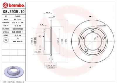 BREMBO Диск тормозной LADA 2121/21213 (NIVA) передний (561130J, 08.3939.10)