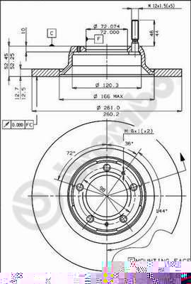 Brembo 08.4070.20 тормозной диск на ALFA ROMEO 90 (162)