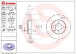 BREMBO Диск тормозной AUDI 80/VW GOLF II/III/PASSAT/VENTO передний не вент. D=239мм (561141J, 08.4177.10)