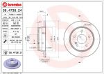 BREMBO Диск тормозной MERCEDES W202 180-280 задний D=258мм. крашенные (вместо 08.4738.24) (561698, 08.4738.21)
