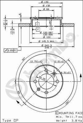 Brembo 08.4748.10 тормозной диск на AUSTIN MAESTRO (XC)
