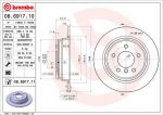 BREMBO Диск тормозной 5 E39 520-525 95-03 задний D=298мм. (заменен на 08.6917.11) (562062, 08.6917.10)