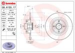 BREMBO Диск тормозной перед. RENAULT Megane II/Scenic II 1,4-2,0L 03-> (270X10mm)(с подшипником ступицы/с кольцом ABS) (7701207898, 08.A135.17)