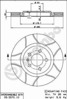 BREMBO Диск тормозной вент. передний VW VENTO (1H2) (11/91-09/98) F 