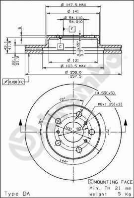 Brembo 09.5676.10 тормозной диск на TOYOTA CELICA Наклонная задняя часть (ST16_, AT16_)