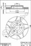 BREMBO Диск тормозной вент. передний RENAULT LOGAN 1.6 16V (LS0M) [K4M 696; K4M 690] 105 л.с F (4020600QAA, 09.5802.76)