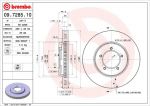 BREMBO Диск тормозной TOYOTA HIACE 2.0-2.4 89-95 передний (43512-26120, 09.7285.10)