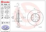 BREMBO Диск тормозной OPEL ASTRA G 1.2-2.0 98-05 передний D=256мм. (562069J, 09.7628.14)