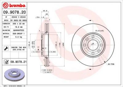 Brembo 09.9078.21 тормозной диск на RENAULT CLIO IV