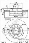 BREMBO Диск тормозной AUDI A3 04>/VW CADDY 04>/G5/TOURAN 03> передний вент. (1K0 615 301 K, 09.9145.14)