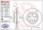 BREMBO Диск тормозной X3 E83 2.0-3.0 04- передний вент. крашенные (вместо 09.9581.14) (34113400151, 09.9581.11)