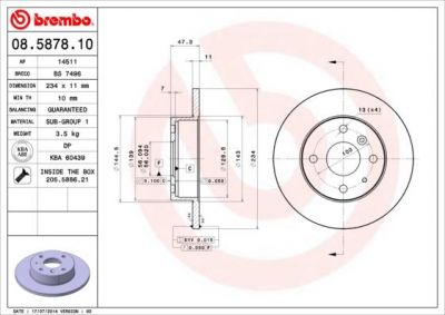 BREMBO Диск тормозной передний Citroen С4 2007-2010 (424986, 09.A185.11)