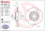 BREMBO Диск тормозной SKODA Superb 1.8i 20V Turbo (02-7.08) F (4B0615301B, 09.A428.14)