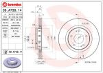 BREMBO Диск тормозной передний MITSUBISHI OUTLANDER II крашенные (вместо 09.A738.14) (MR205215, 09.A738.11)