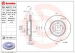 BREMBO Диск тормозной вент. передний TOYOTA YARIS (_P9_) (11/05-) F (435120D060, 09.A913.14)