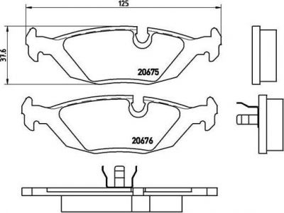 Brembo P 06 009 комплект тормозных колодок, дисковый тормоз на 3 (E30)