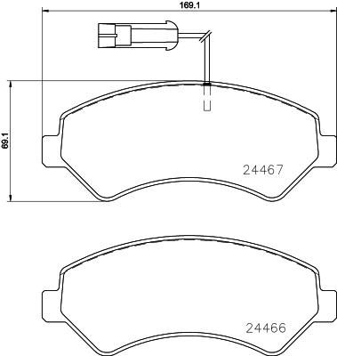 Brembo P 23 161 комплект тормозных колодок, дисковый тормоз на FIAT DUCATO c бортовой платформой/ходовая часть (250, 290)