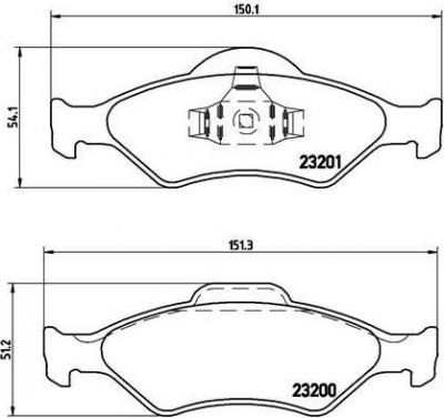 Brembo P 24 054 комплект тормозных колодок, дисковый тормоз на FORD FIESTA IV (JA_, JB_)