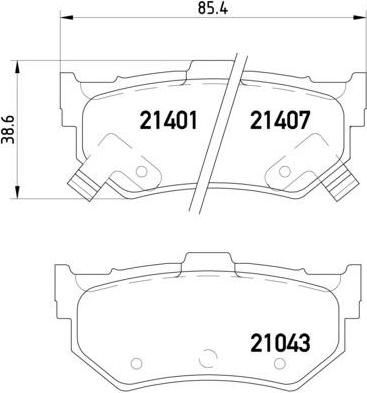 Brembo P 28 007 комплект тормозных колодок, дисковый тормоз на SUZUKI SWIFT II седан (AH, AJ)